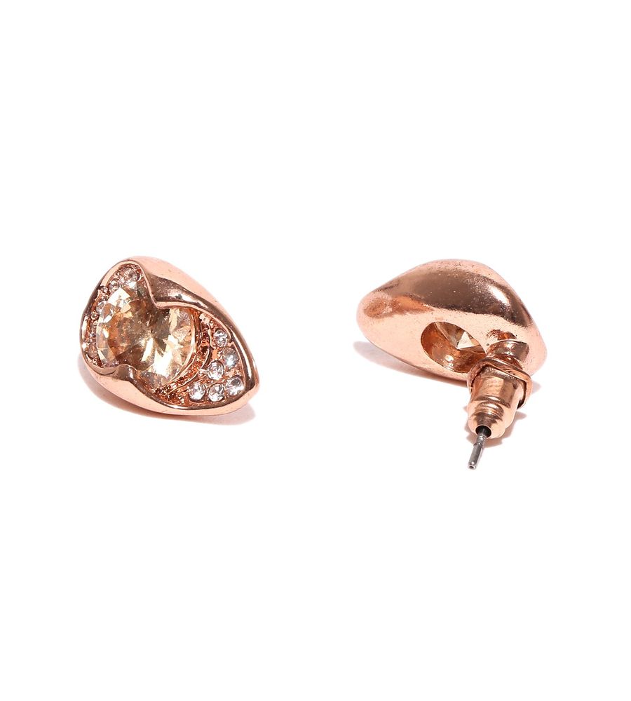 YouBella Rose Gold-Toned Stone-Studded Jewellery Set